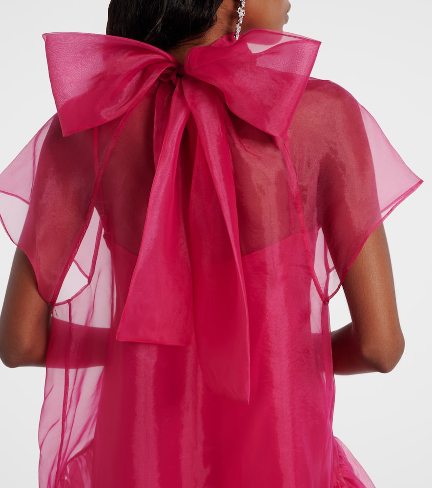 Simkhai Beaux Bow-detail Organza Minidress In Pink