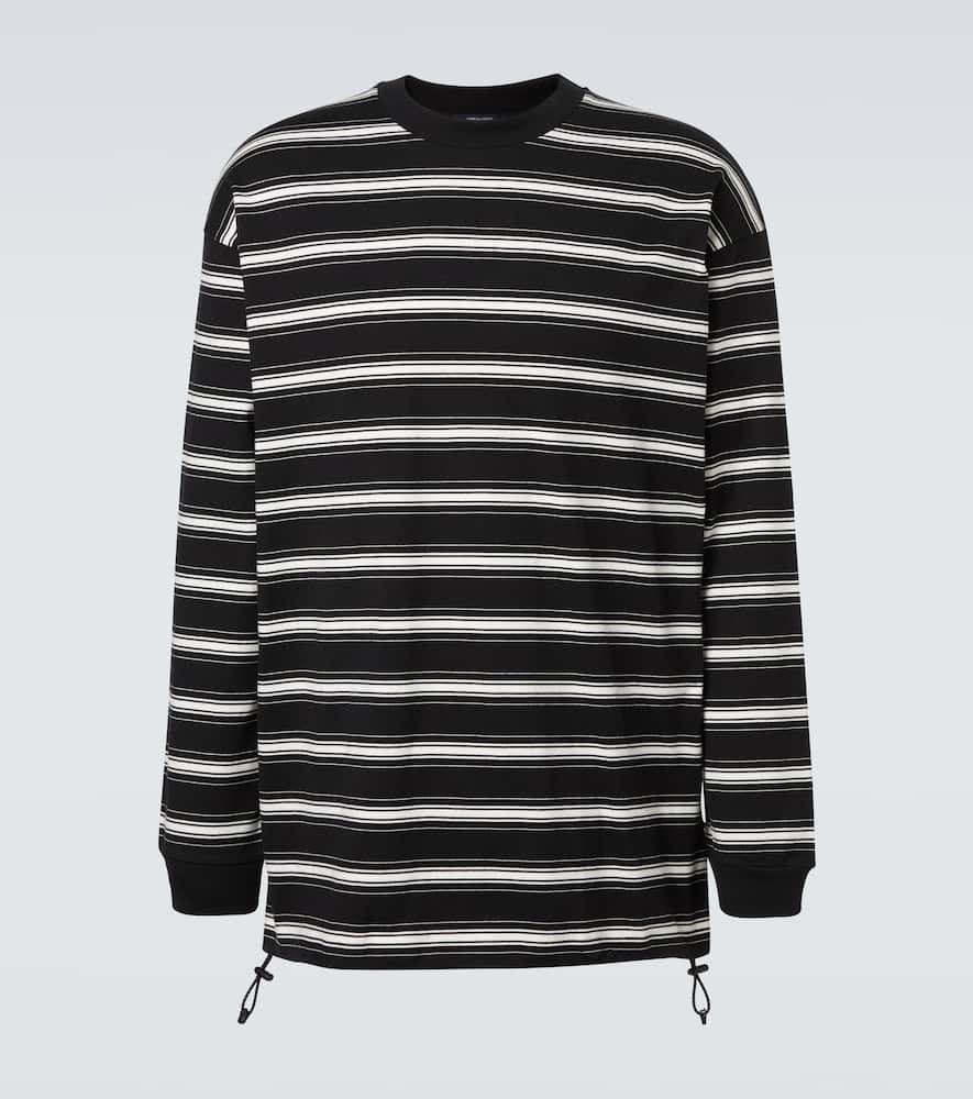 Comme Des Garçons Homme Deux Stripe-pattern Long-sleeve T-shirt In Black