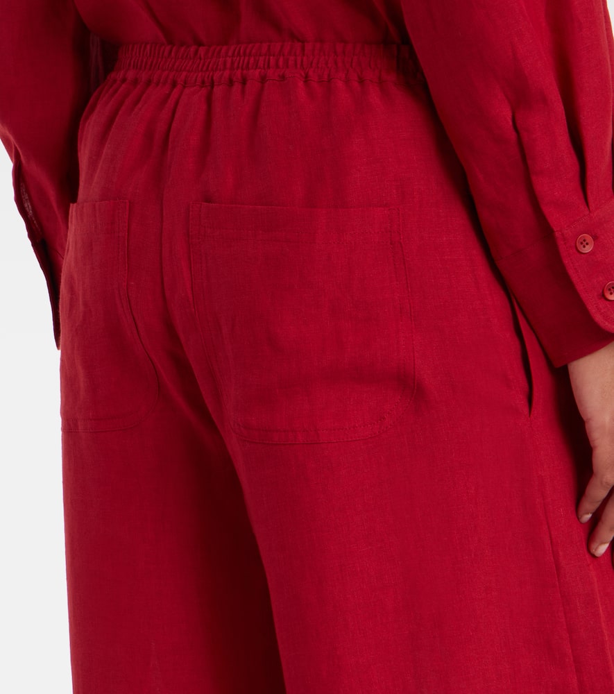 Eres Select Linen Wide-leg Pants In Red