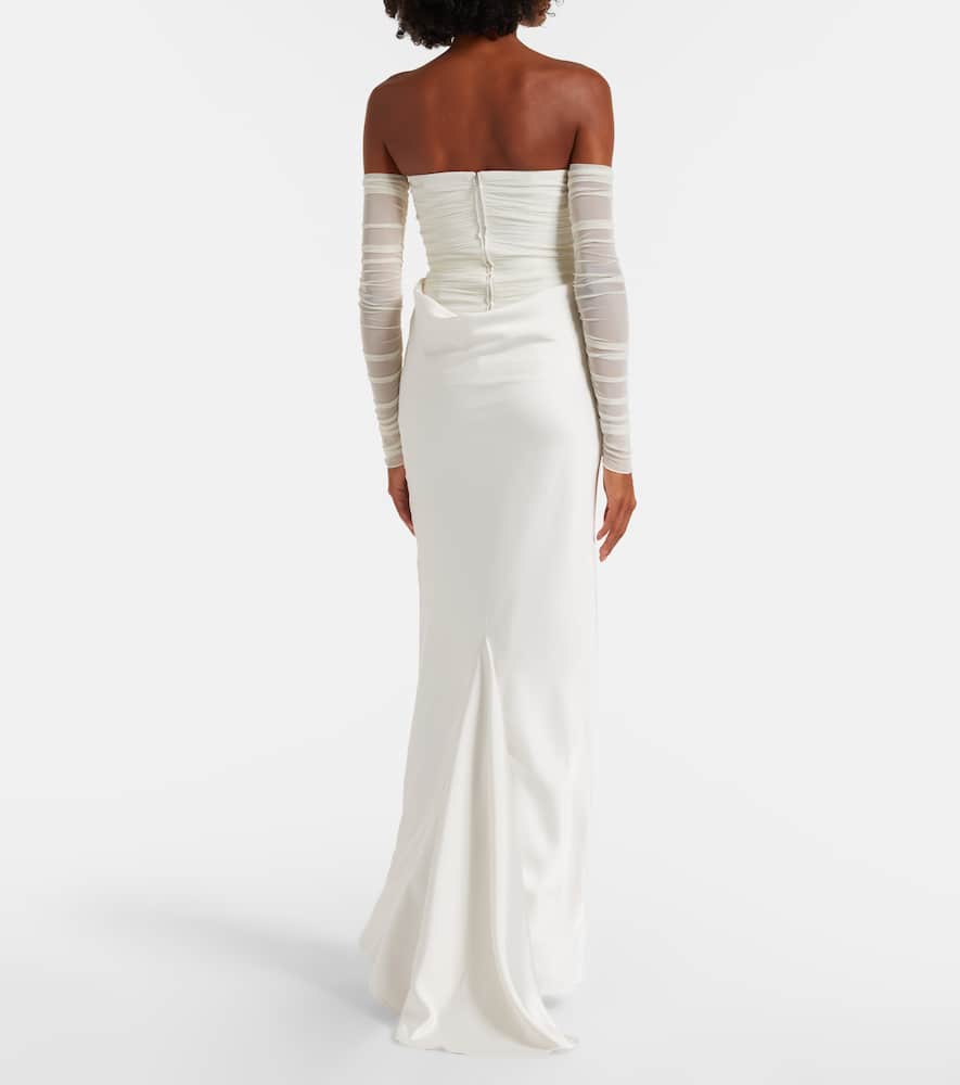 Rotate Birger Christensen Rotate Birgerchristensen Ruched Maxi Dress In White