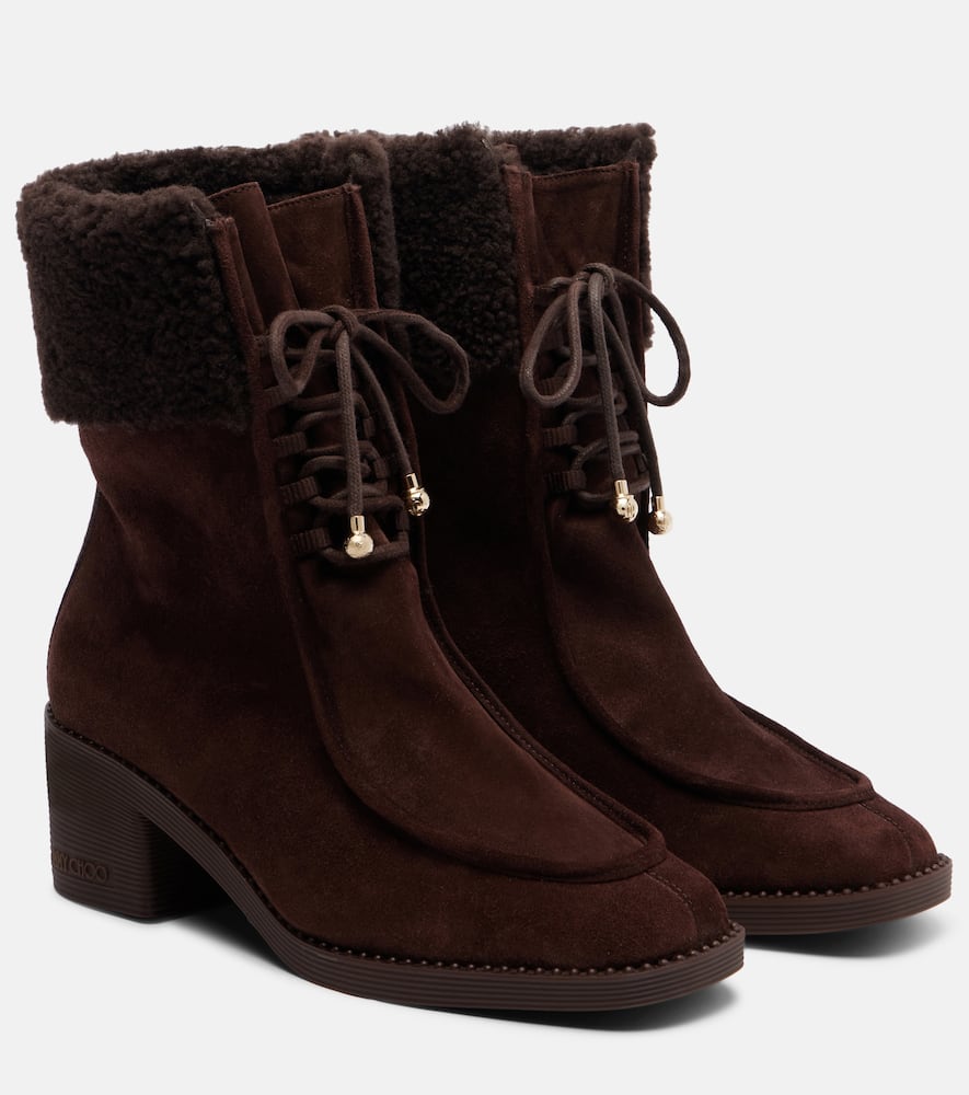 Jimmy Choo Hali Suede Ankle Boots In Brown
