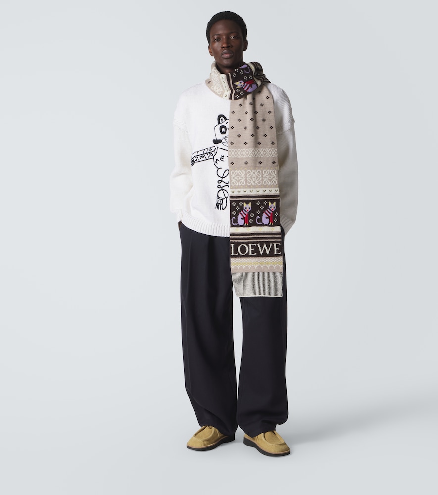  Loewe Loewe X Louis Wain Schal Aus Einem Wollgemisch 