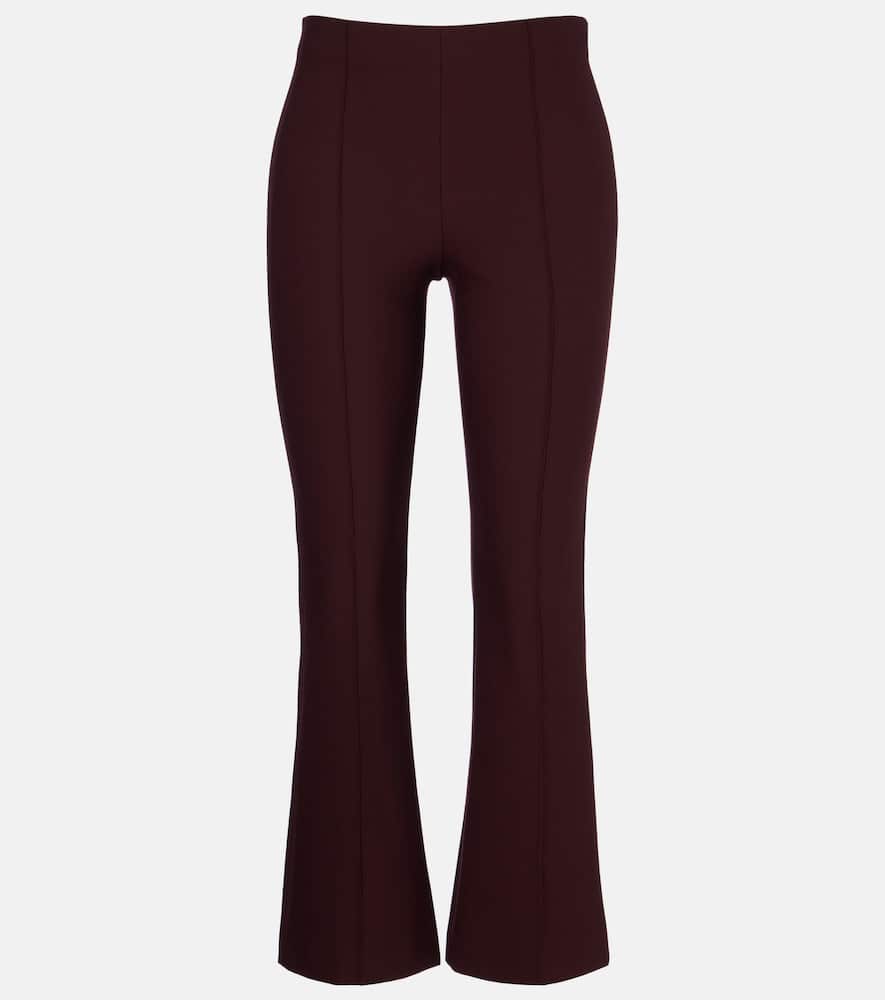 Vince Cropped Flared Pants In Burgundy