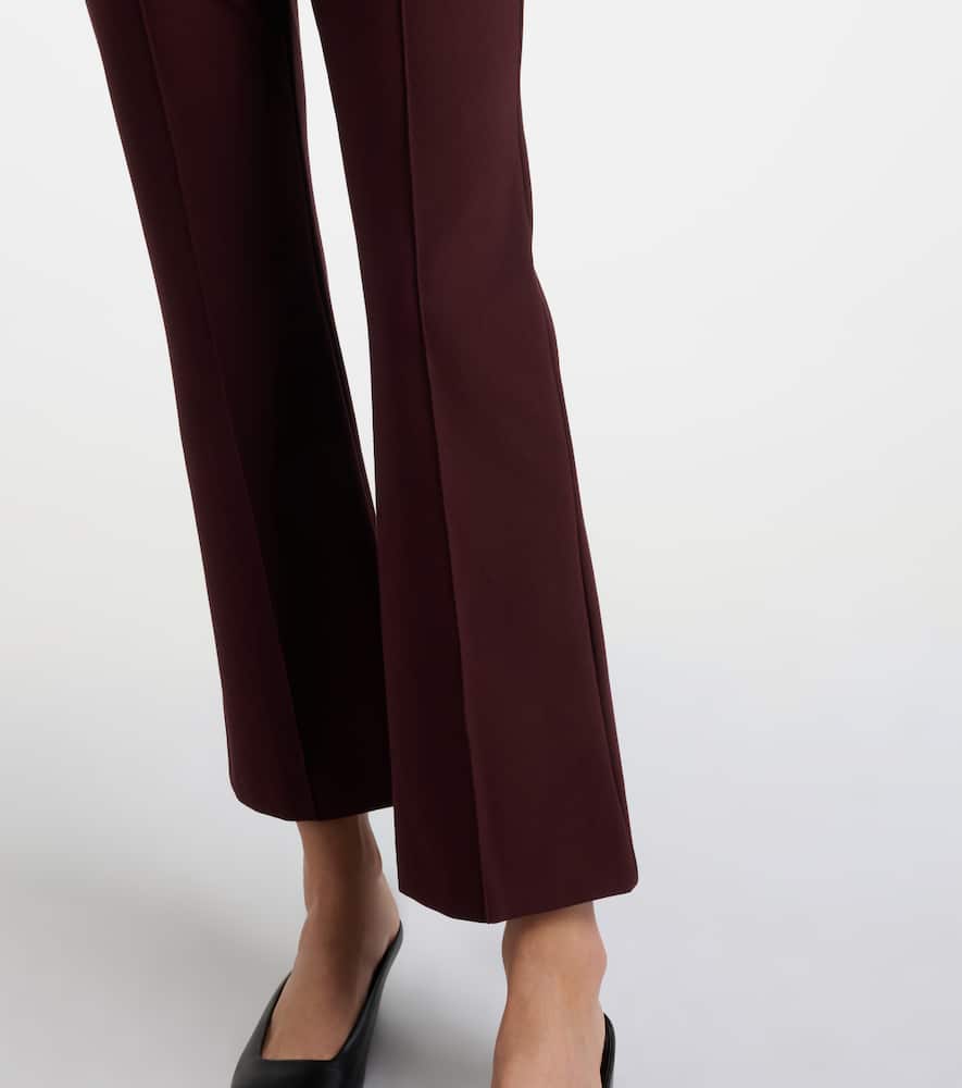 Vince Cropped Flared Pants In Burgundy
