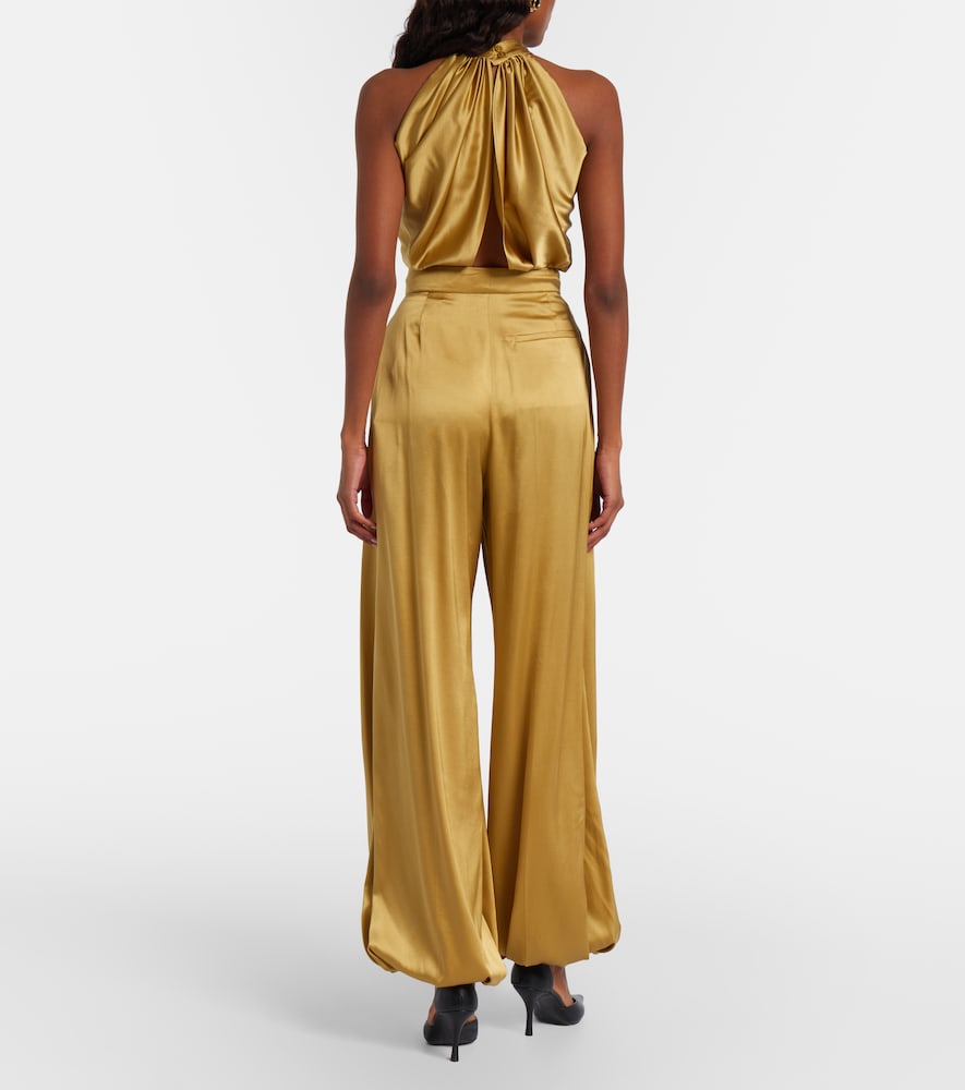  Nina Ricci Nina Ricci Silk-blend Satin Wide-leg Pants 