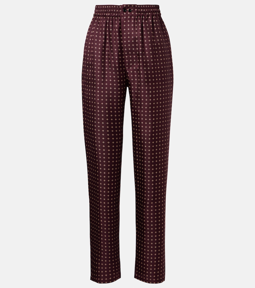 Saint Laurent Printed silk satin pajama pants
