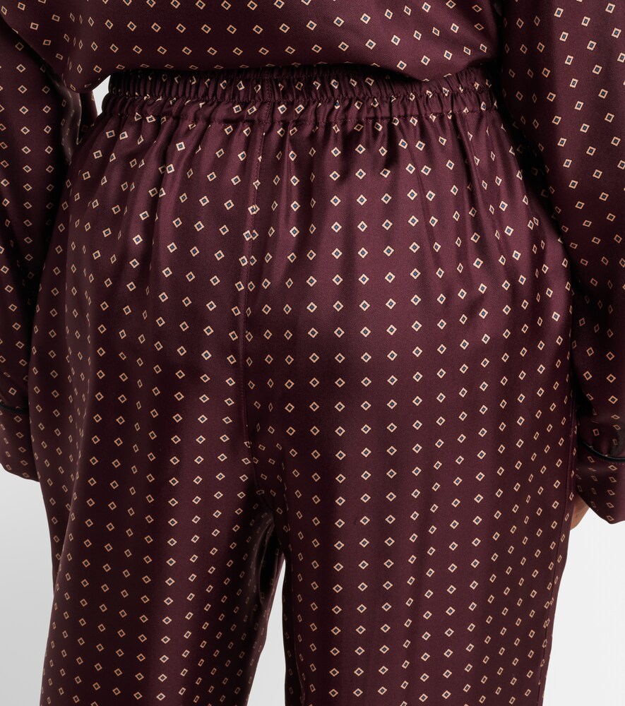  Saint Laurent Saint Laurent Pantalones De Pijama De Satén De Seda Estampados 