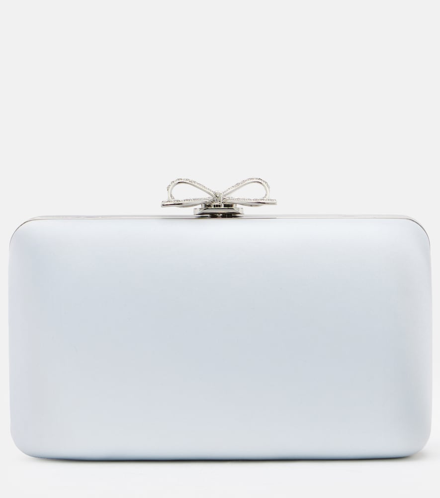 Clutch aus Satin mit Kristallen