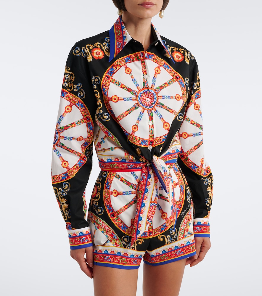 Dolce&Gabbana Carretto Cropped Cotton Shirt