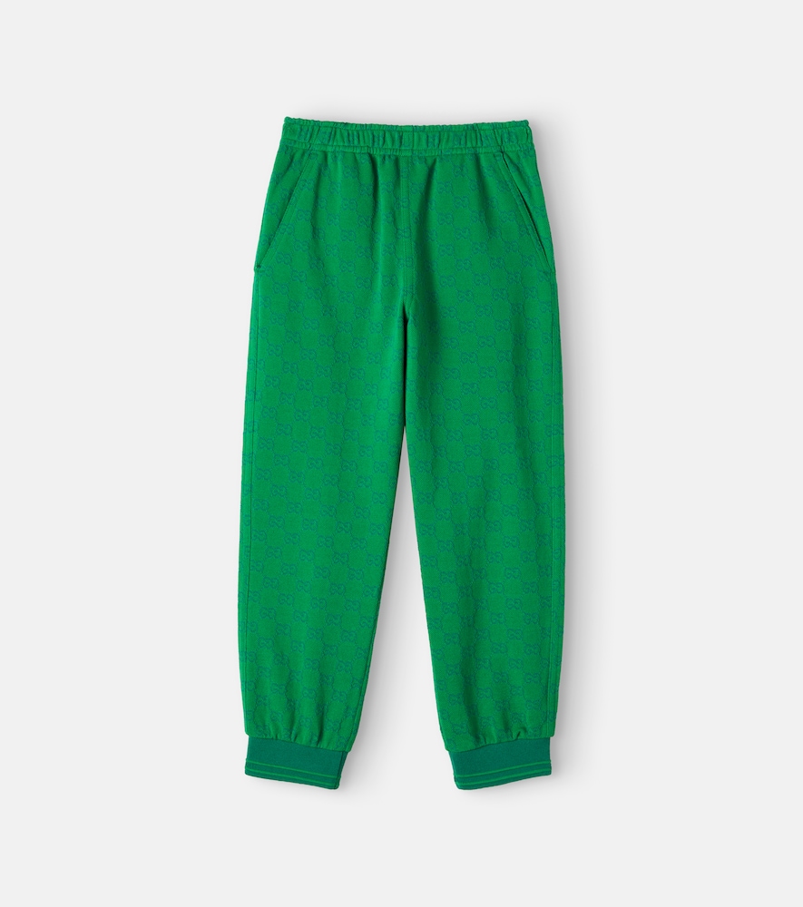 Pantaloni sportivi in piqué di cotone GG