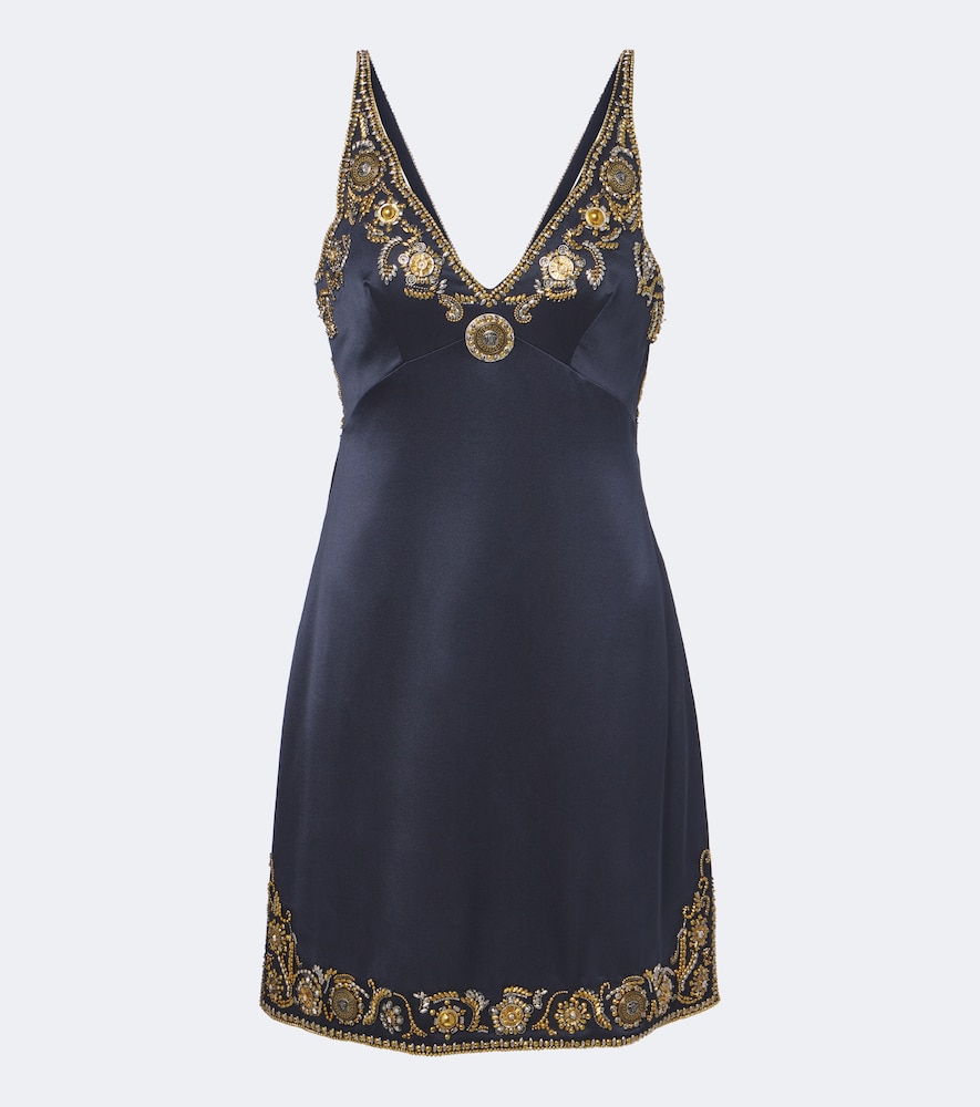 Verziertes Minikleid Medusa aus Seide