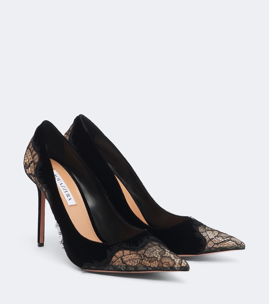 Pumps Meadow aus Samt mit Spitze