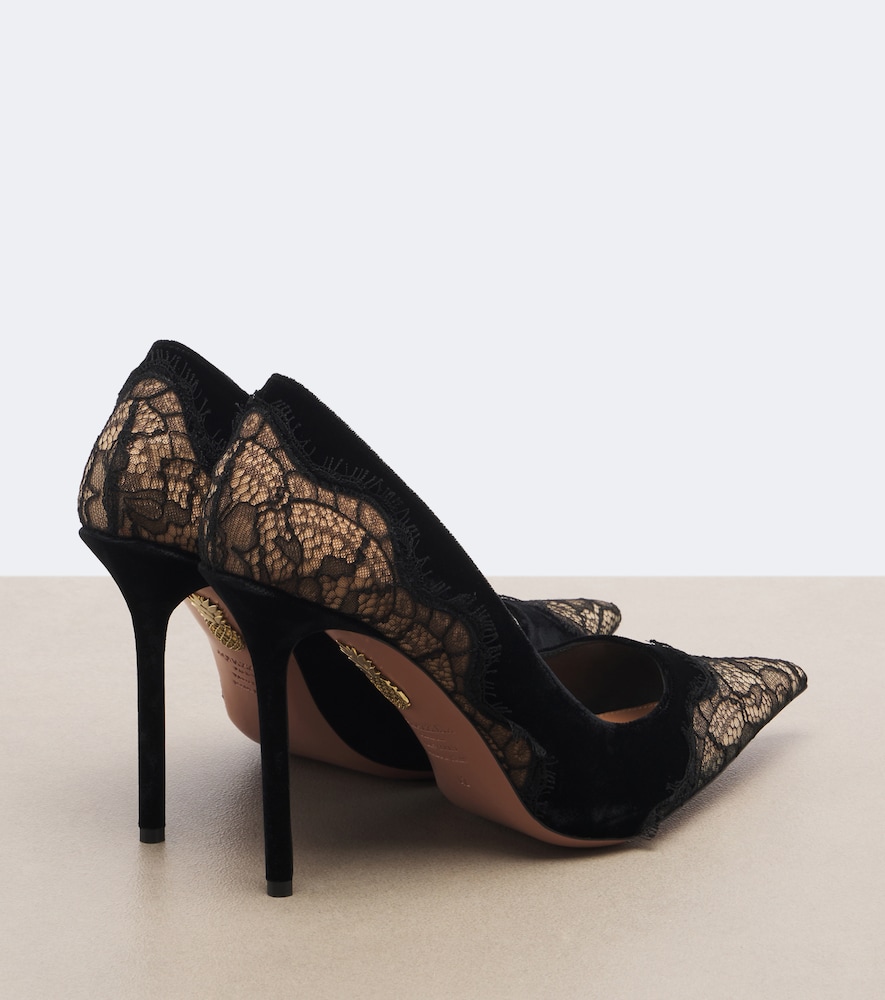 Meadow Lace-Trimmed Velvet Pumps