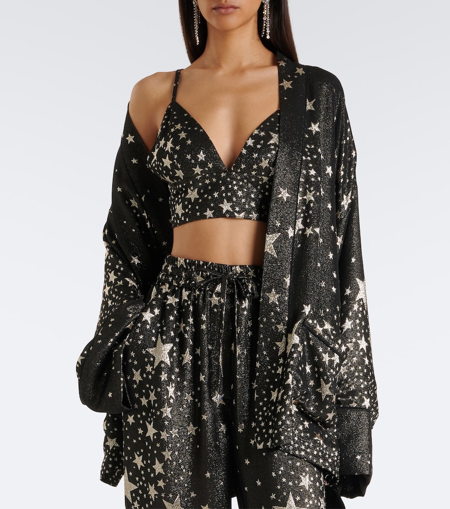 Dolce&Gabbana Jacquard Silk-Blend Crop Top