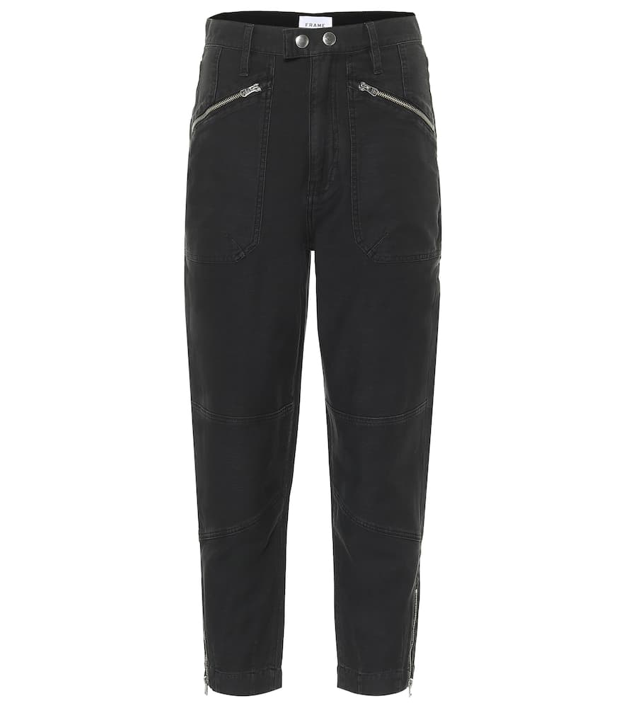 Frame Moto Zip high-rise straight jeans