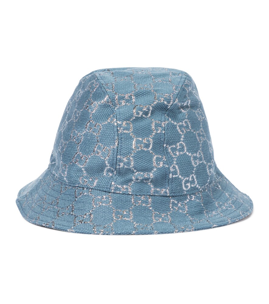 Gucci Gg Wool Blend Lamé Bucket Hat In 