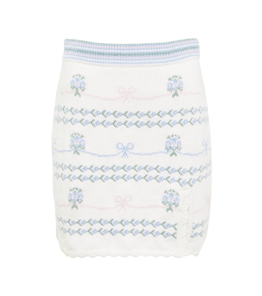 LoveShackFancy Pawley cotton and wool-blend miniskirt