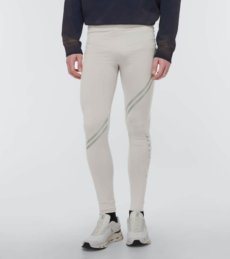 Shop Loewe Logo Leggings In Pale Grey