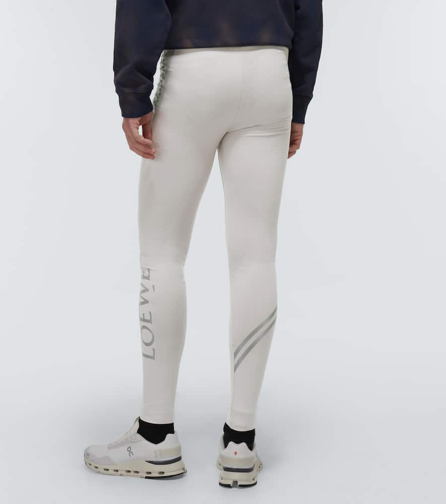 Shop Loewe Logo Leggings In Pale Grey