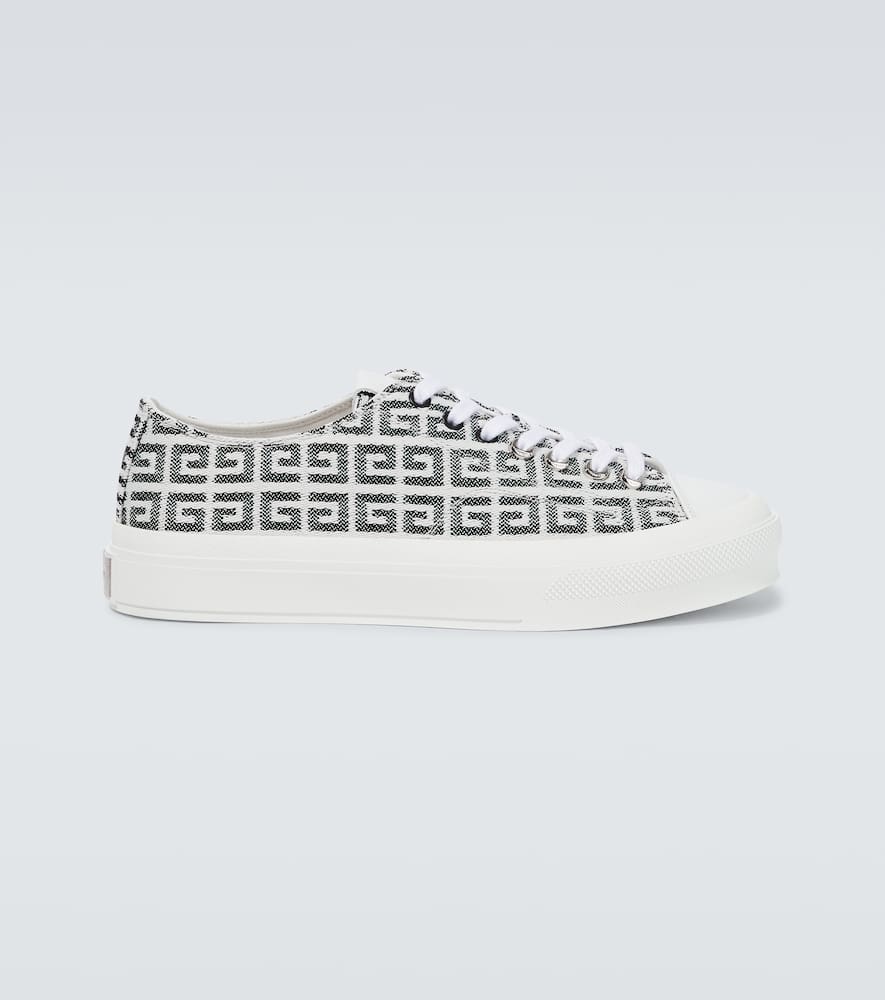 Givenchy City Sneakers In 4g Jacquard In Black/white
