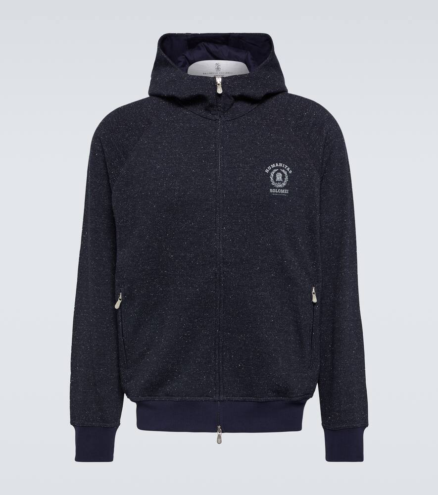 Brunello Cucinelli Cotton, silk, and cashmere hooded jacket
