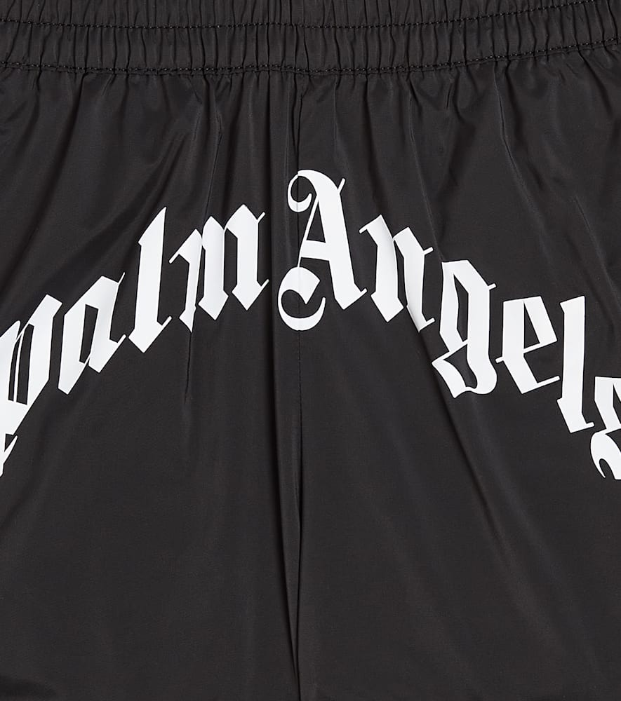 Palm Angels Logo-print Elasticated Swim Shorts In Black