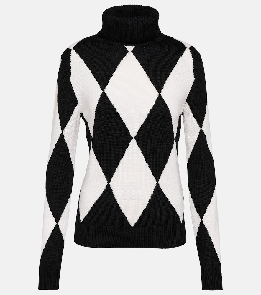 Perfect Moment Diamond Wool Turtleneck Sweater