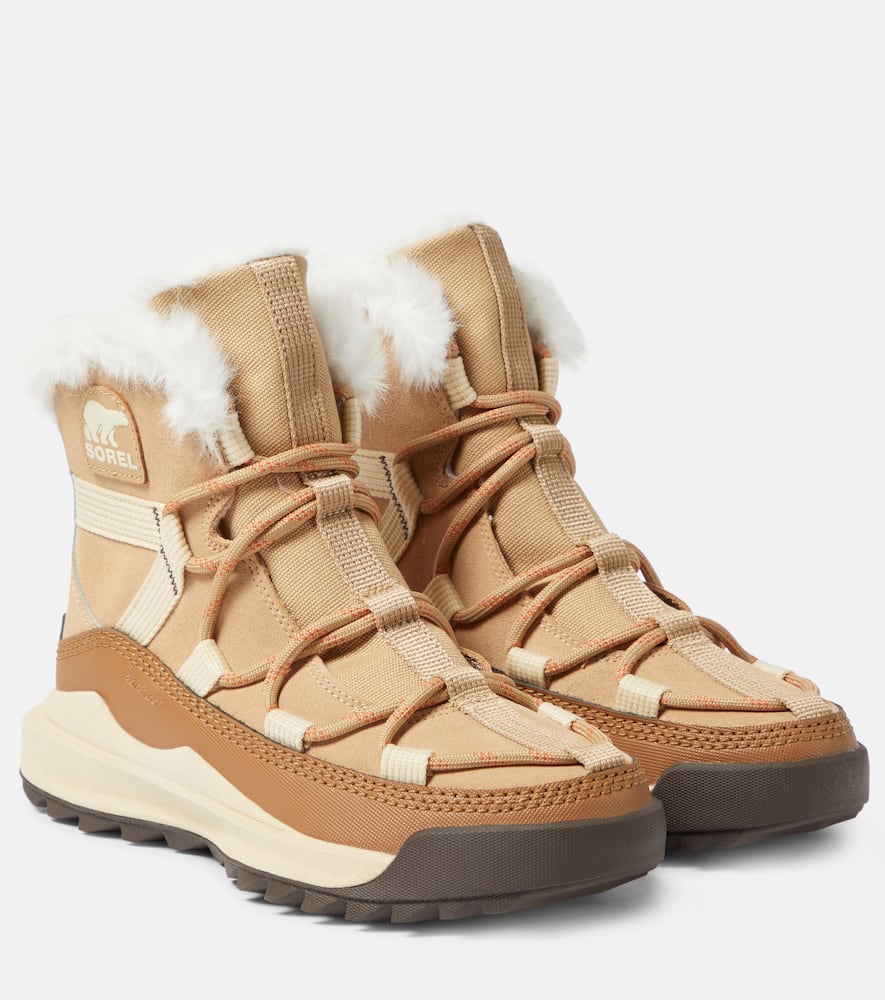 Shop Sorel Ona™ Rmx Glacy Suede And Leather Ankle Boots In Beige