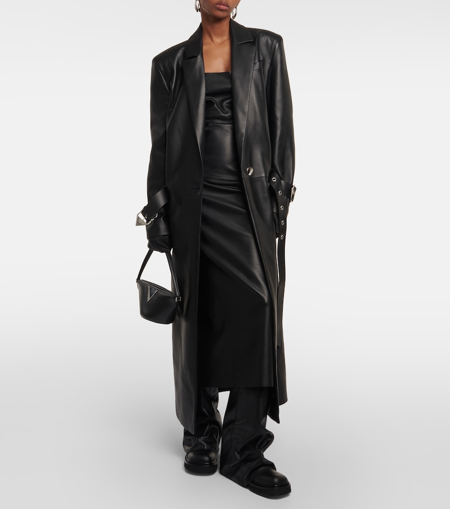 The Attico Belted leather coat