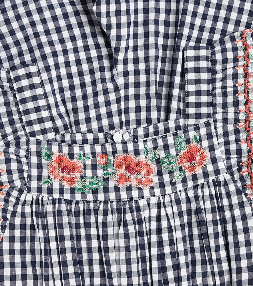  Tartine Et Chocolat Tartine Et Chocolat Embroidered Gingham Cotton Playsuit 