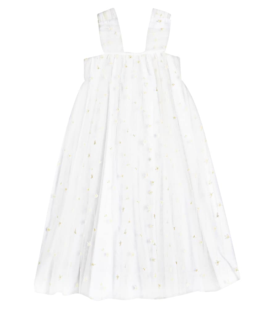 Bonpoint Fantasy embroidered tulle-trimmed dress