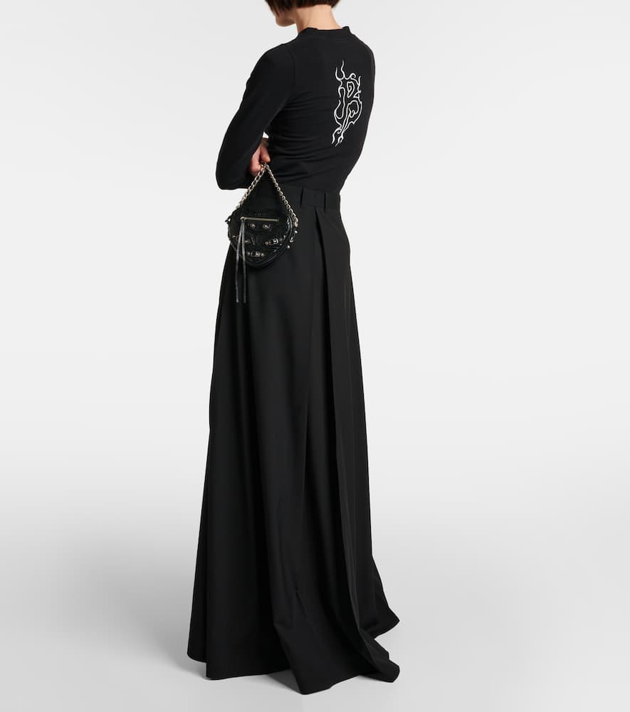 Balenciaga Hybrid Wool Skirt With Pants In Black