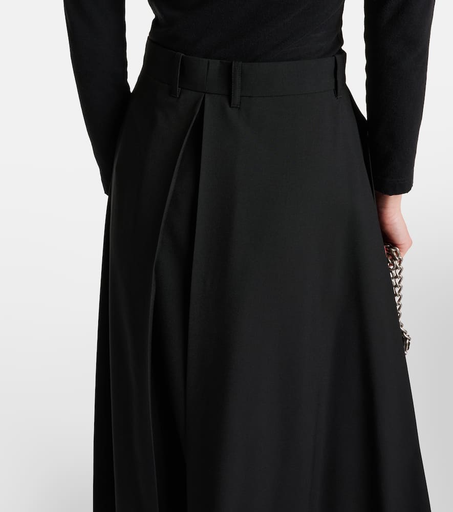 Balenciaga Hybrid Wool Skirt With Pants In Black