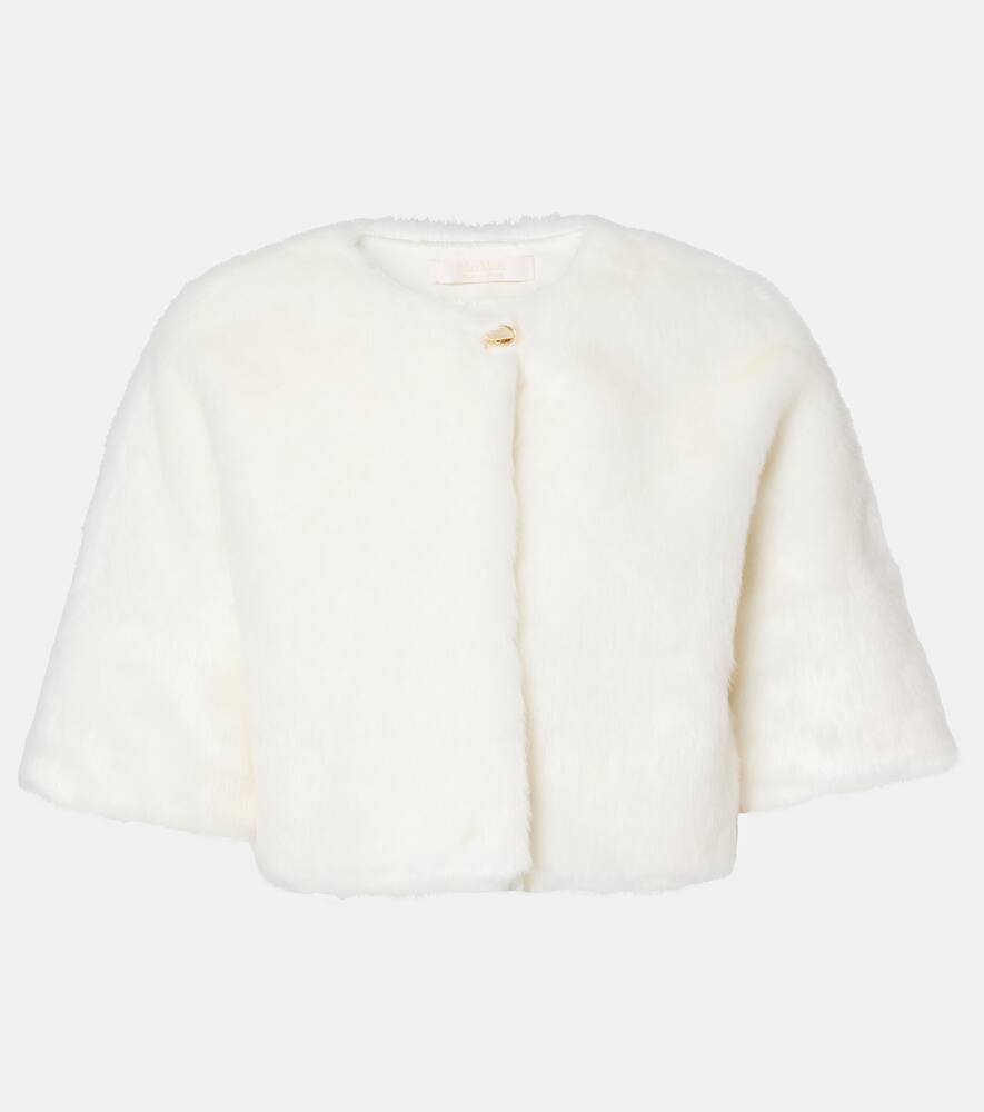 Max Mara Bridal Globo cropped faux fur cape