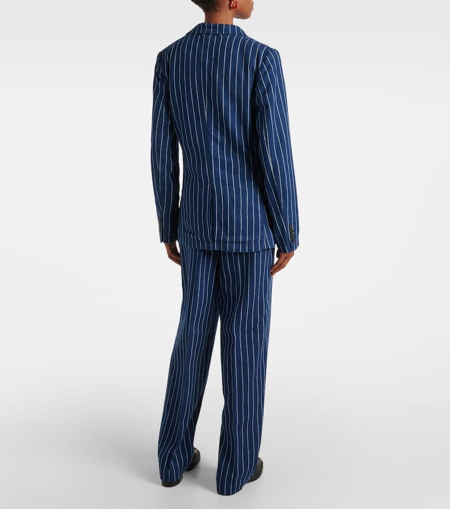 Polo Ralph Lauren Linen-cotton Pinstripe Blazer In Blue