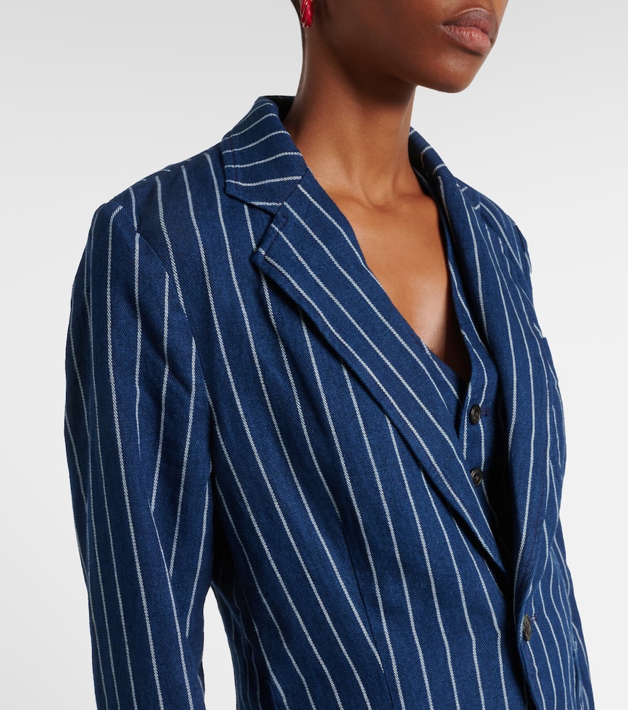 Polo Ralph Lauren Linen-cotton Pinstripe Blazer In Blue