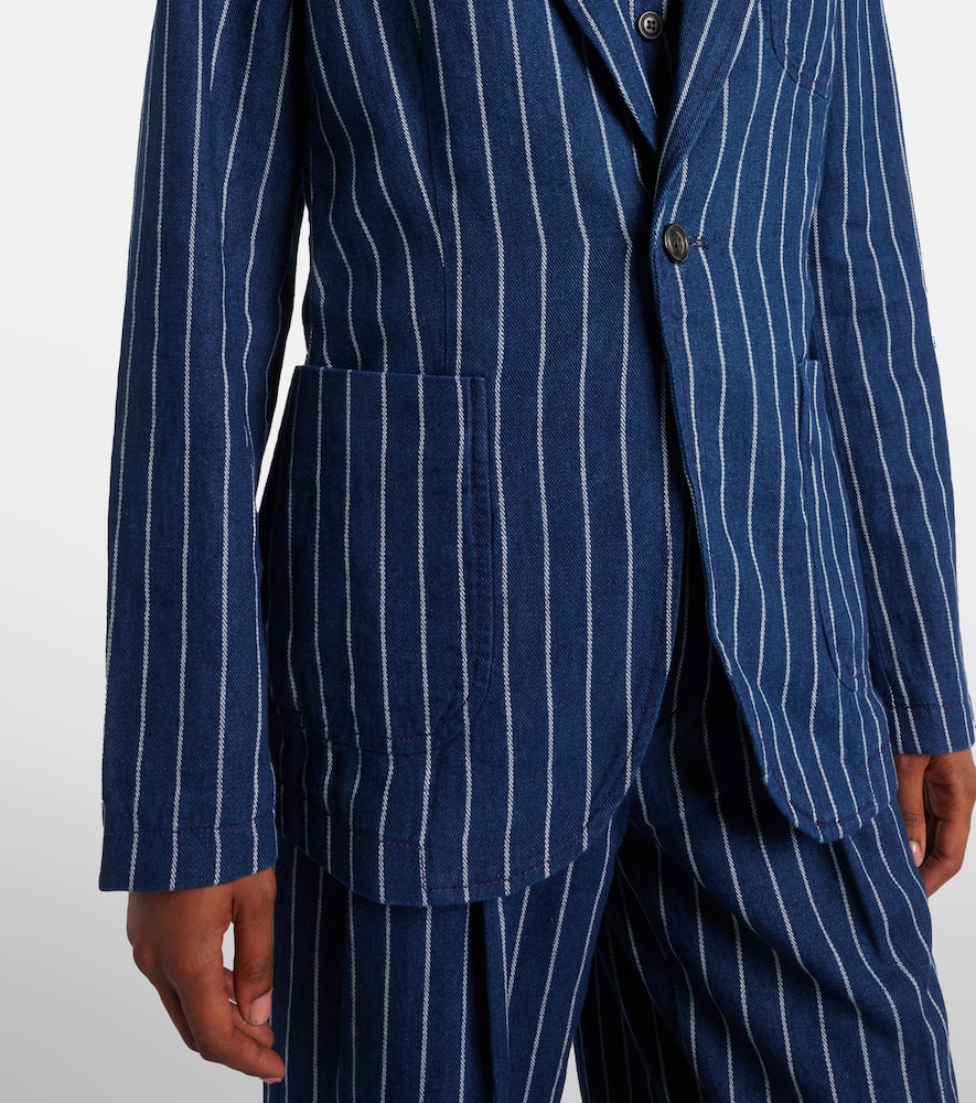 Polo Ralph Lauren Linen-cotton Pinstripe Blazer In Blue