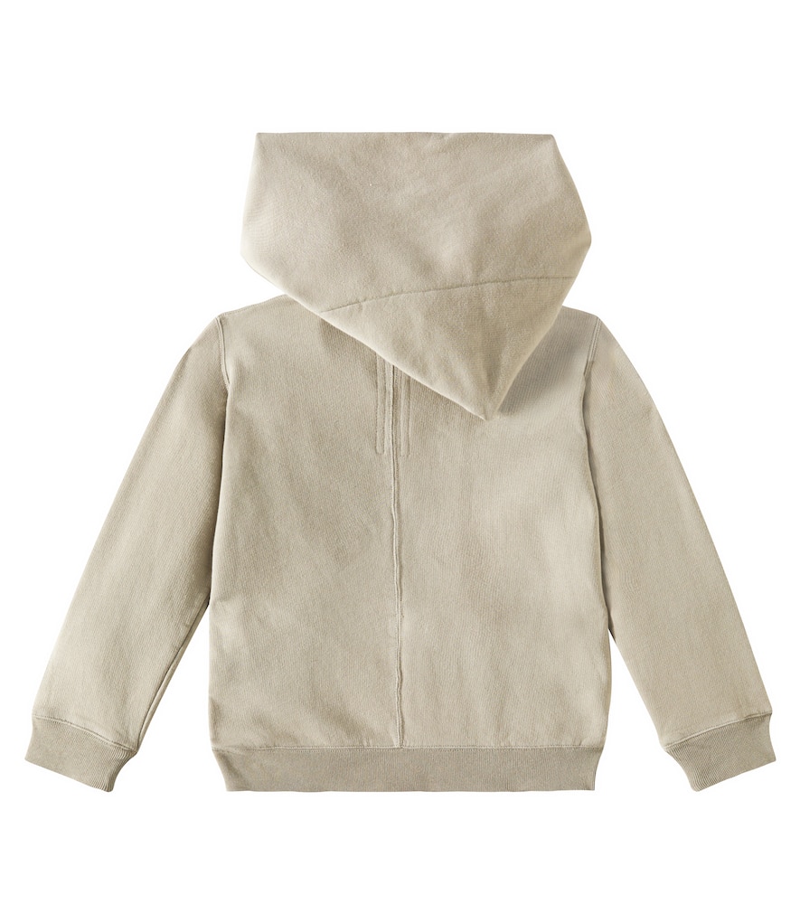 Rick Owens Mountain Cotton Fleece Zip-up Hoodie In Beige