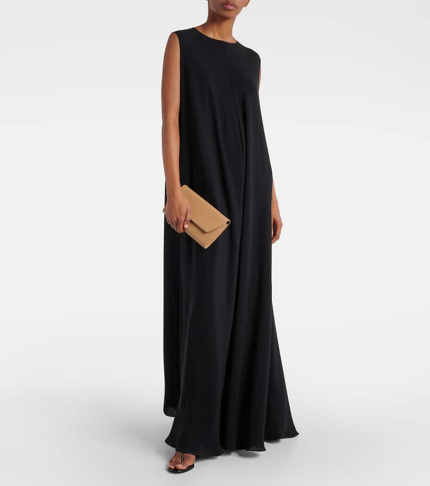 The Row Evening Leather Clutch In Warm Chestnut Light Gold