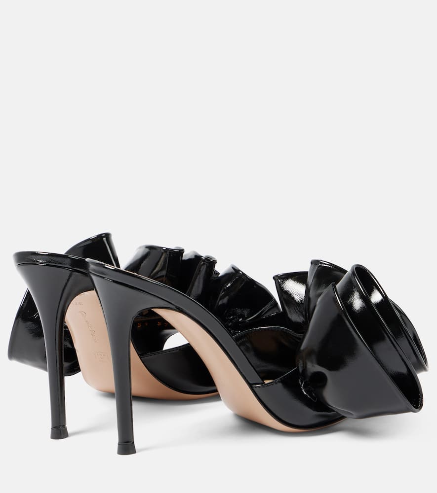 Gianvito Rossi 105mm Gabrielle Patent Leather Mules In Black