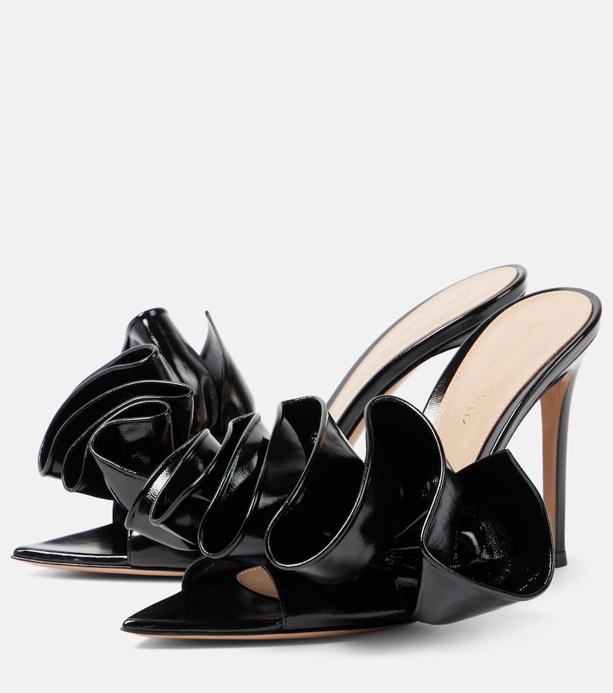 Gianvito Rossi 105mm Gabrielle Patent Leather Mules In Black