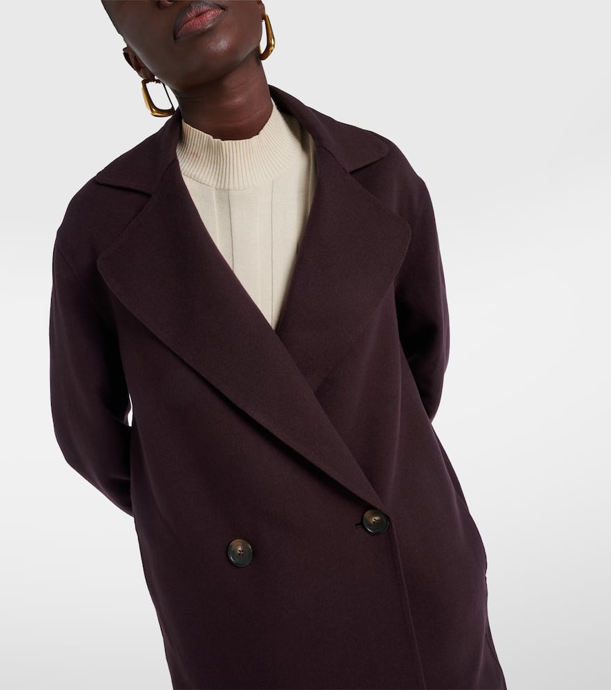 Stella Mccartney Double-breasted Wool Coat In Brown