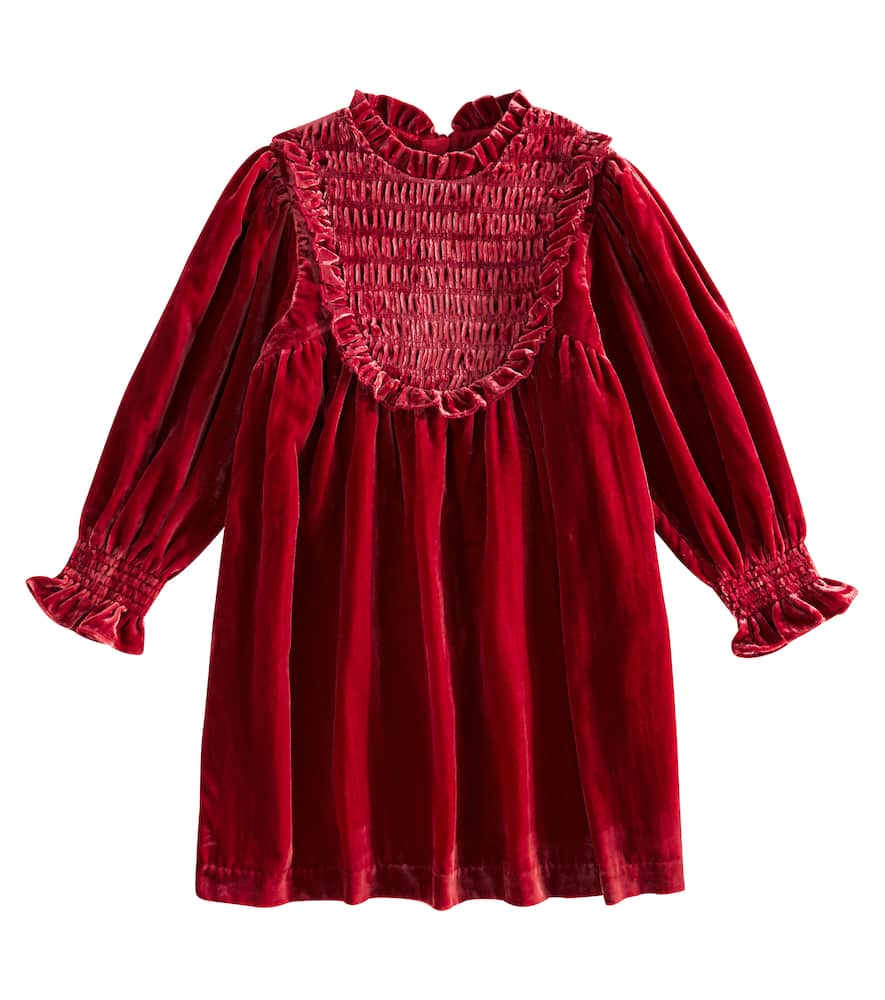 C'era Una Volta Dolores smocked velvet dress