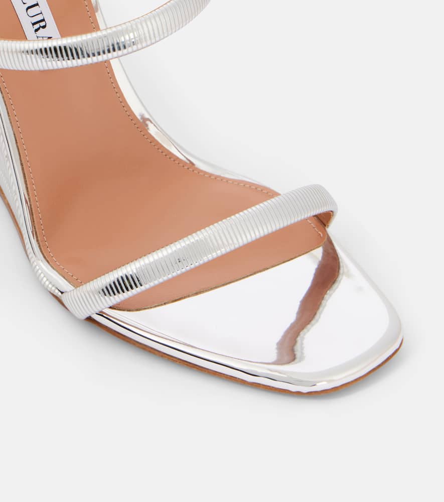 Aquazzura Chain Wedge Sandal 95 In Silver