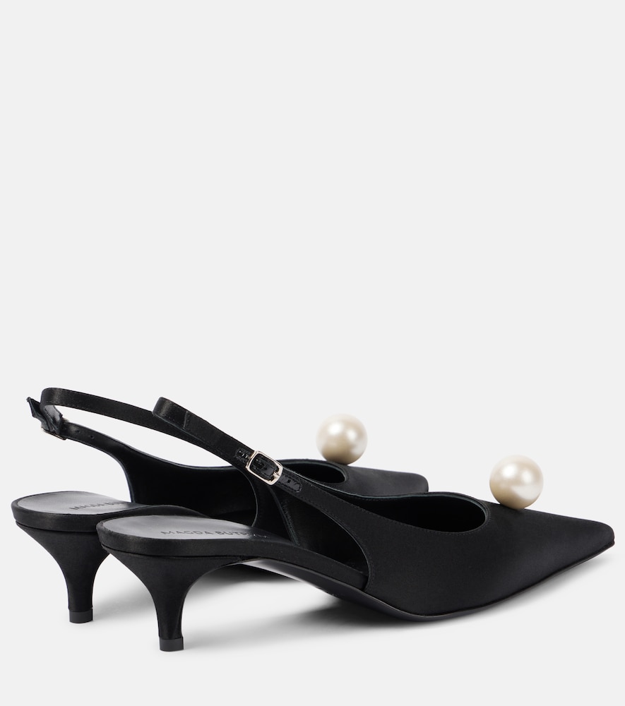  Magda Butrym Magda Butrym Embellished Satin Slingback Pumps 