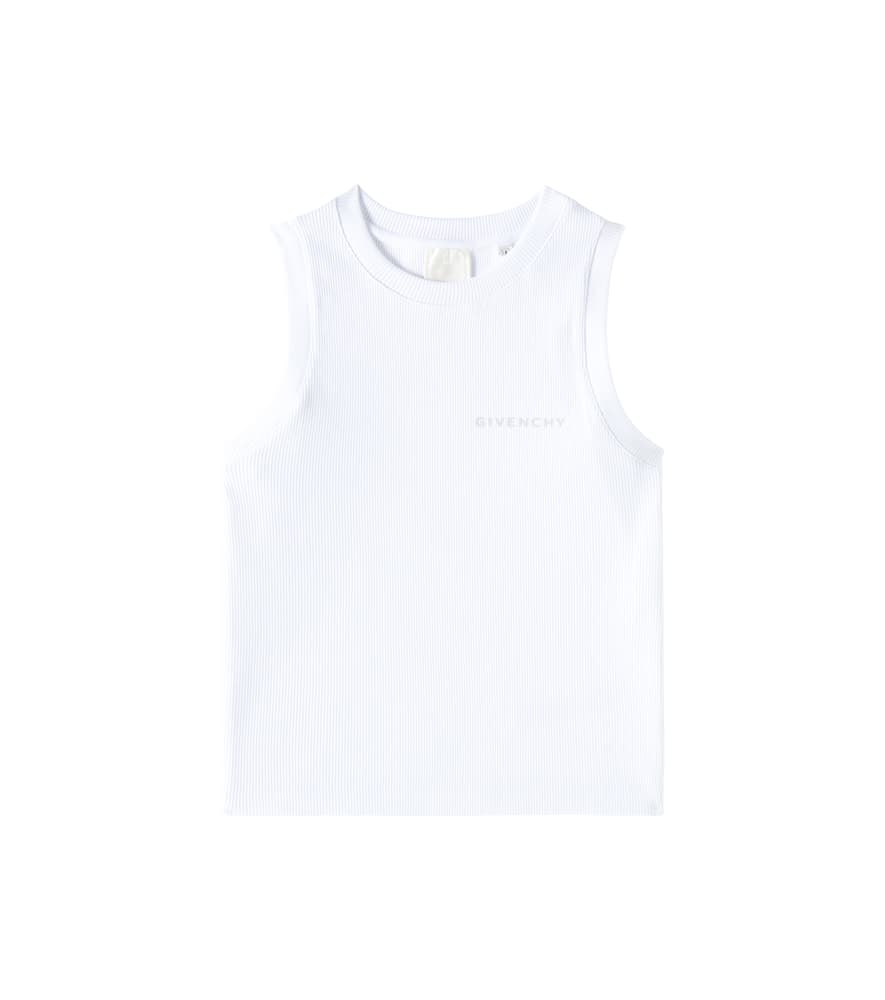 Givenchy Logo Ribbed-knit Cotton Tank Top In White