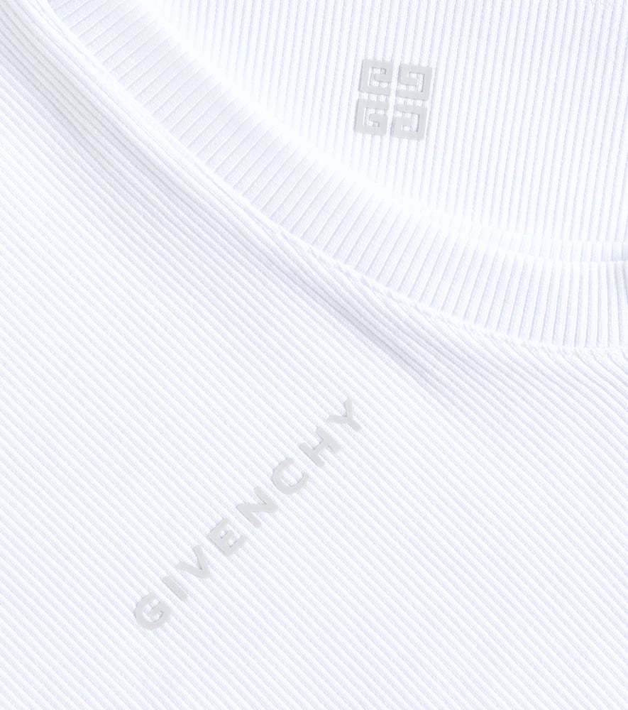 Givenchy Logo Ribbed-knit Cotton Tank Top In White