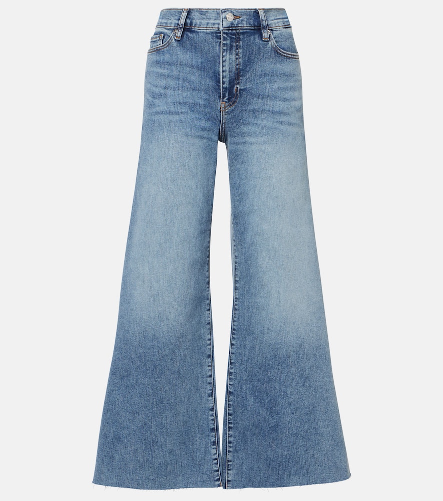 Frame Le Slim Palazzo Bardot Pocket Wide Leg Jeans In Blau