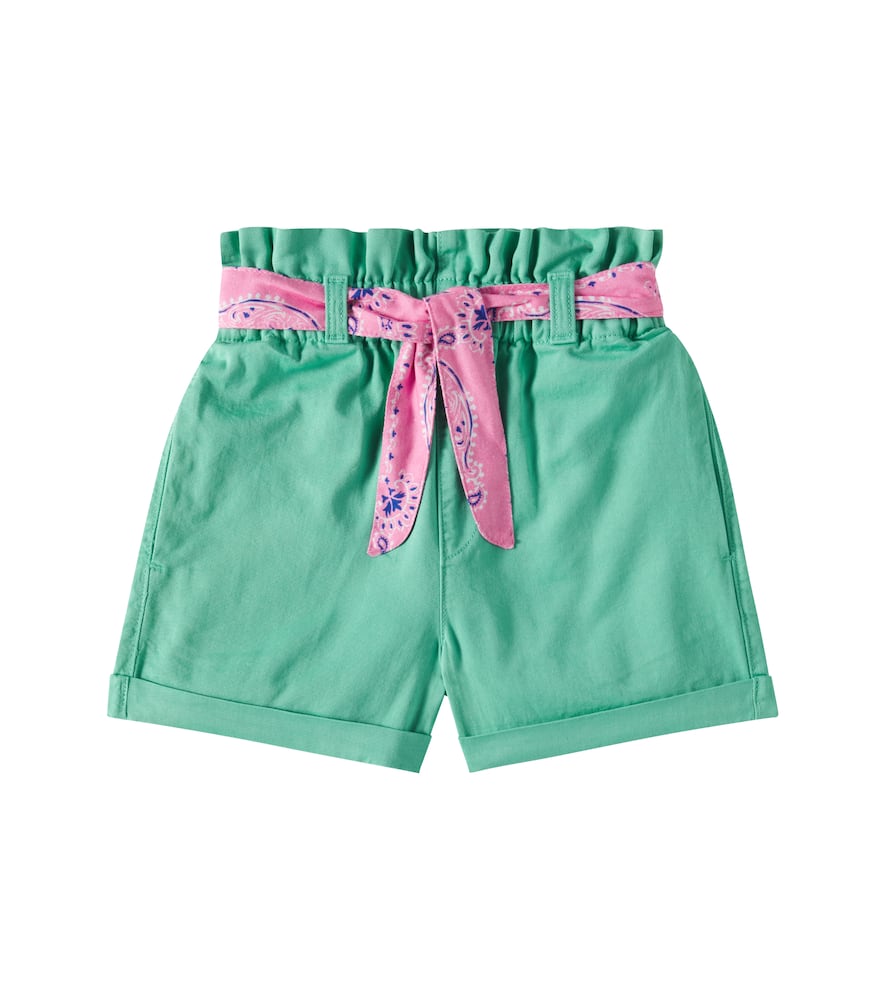 The New Society Pothia Cotton Twill Shorts In Jade