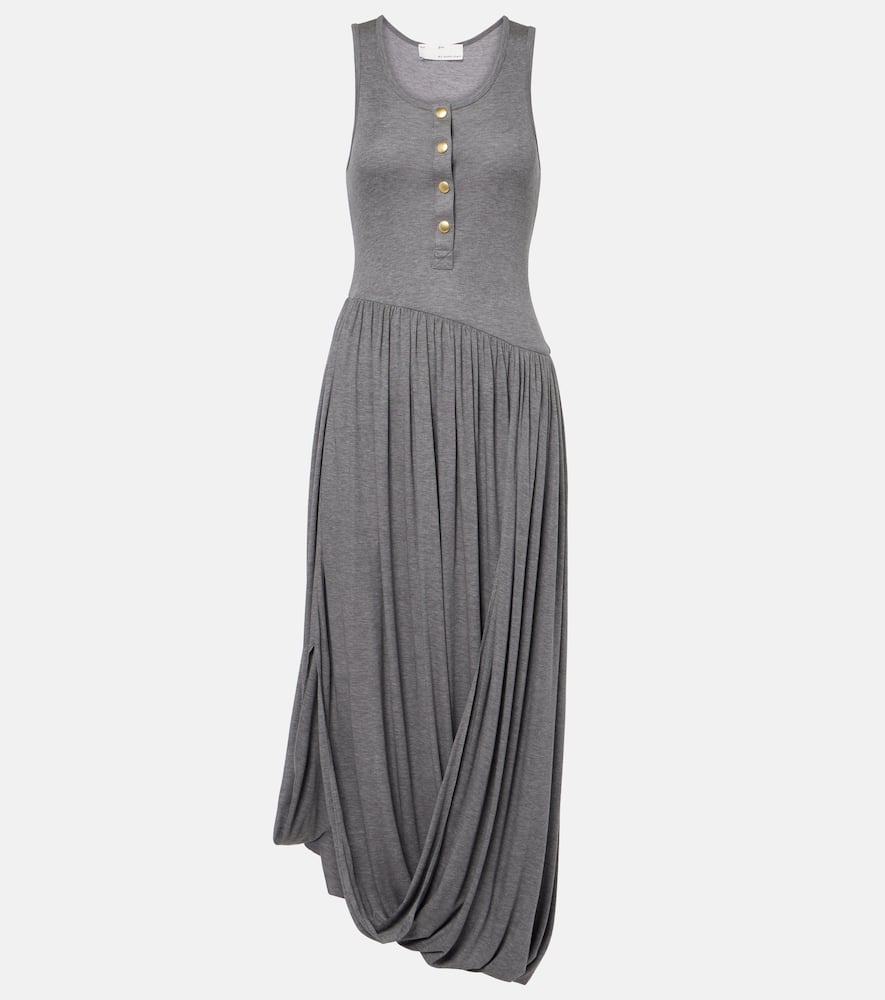 Xu Zhi Draped Jersey Midi Dress In Grey